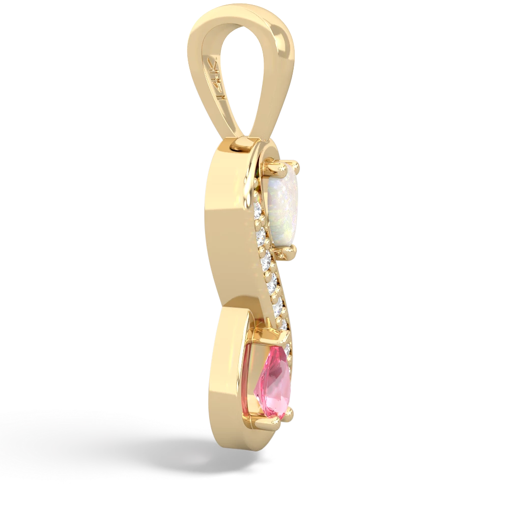 Opal Diamond Infinity 14K Yellow Gold pendant P5390