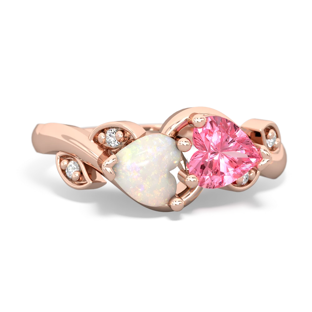 Opal Floral Elegance 14K Rose Gold ring R5790