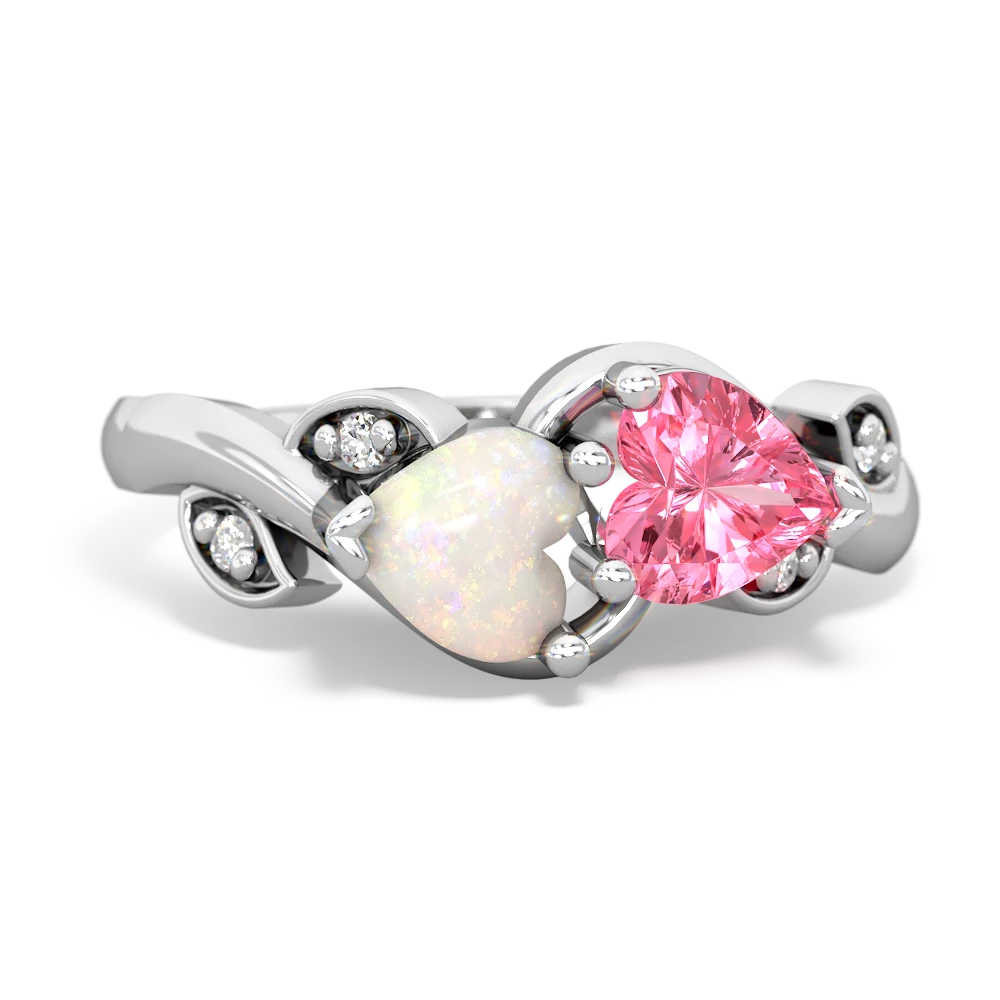 Opal Floral Elegance 14K White Gold ring R5790