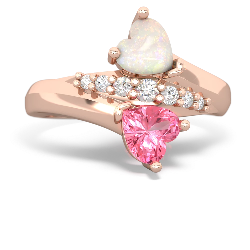 Opal Heart To Heart 14K Rose Gold ring R2064