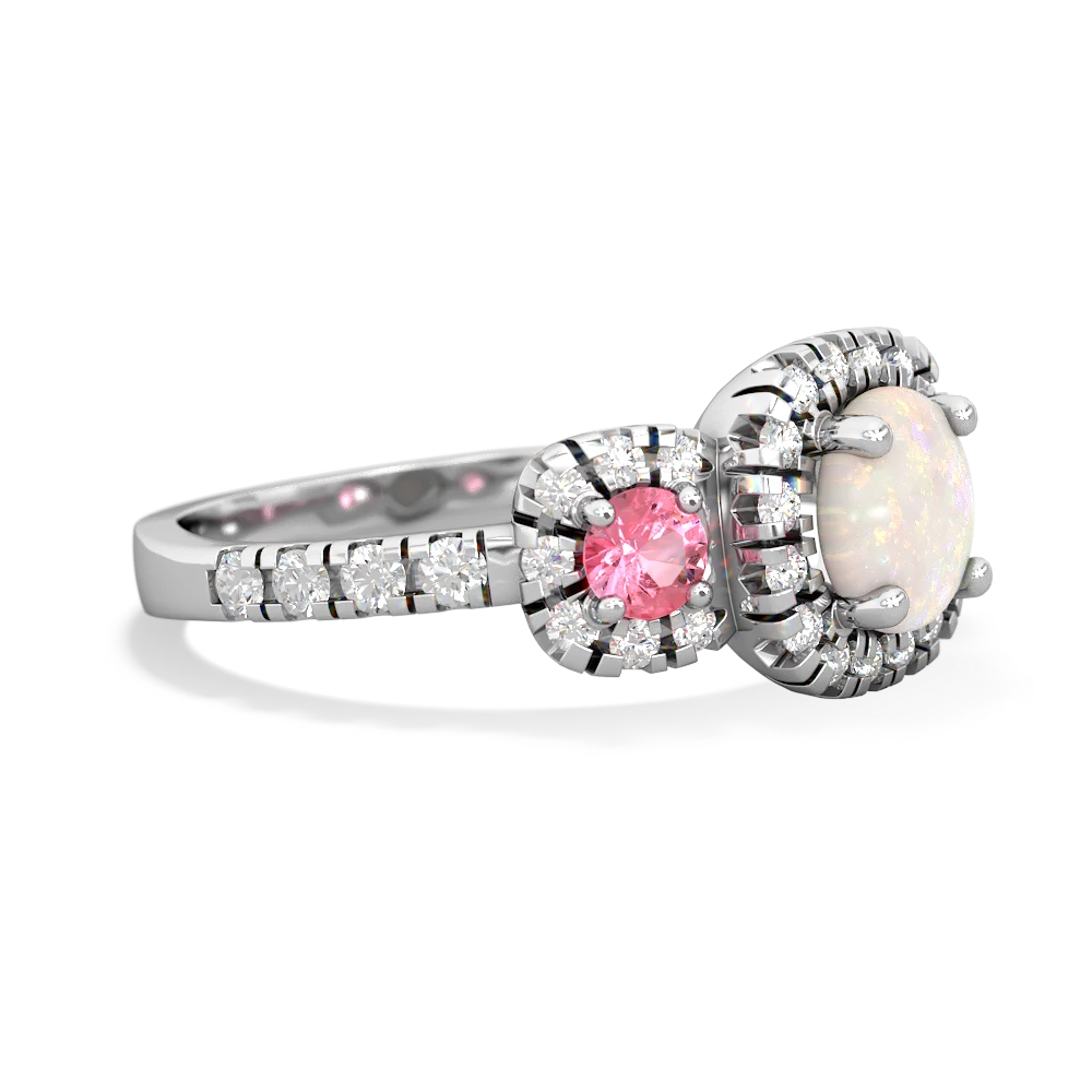 Opal Regal Halo 14K White Gold ring R5350