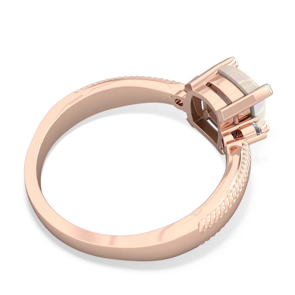 Opal Cushion Rope 14K Rose Gold ring R2484