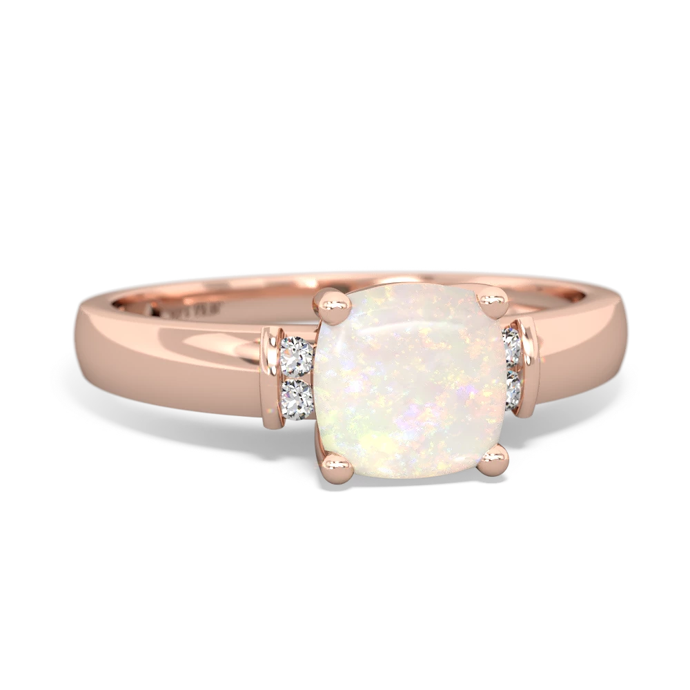 Opal Simply Elegant Cushion 14K Rose Gold ring R2489