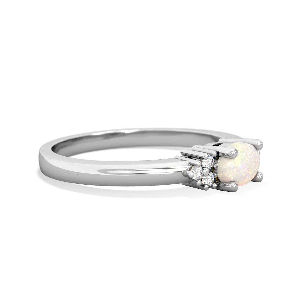 Opal Simply Elegant East-West 14K White Gold ring R2480