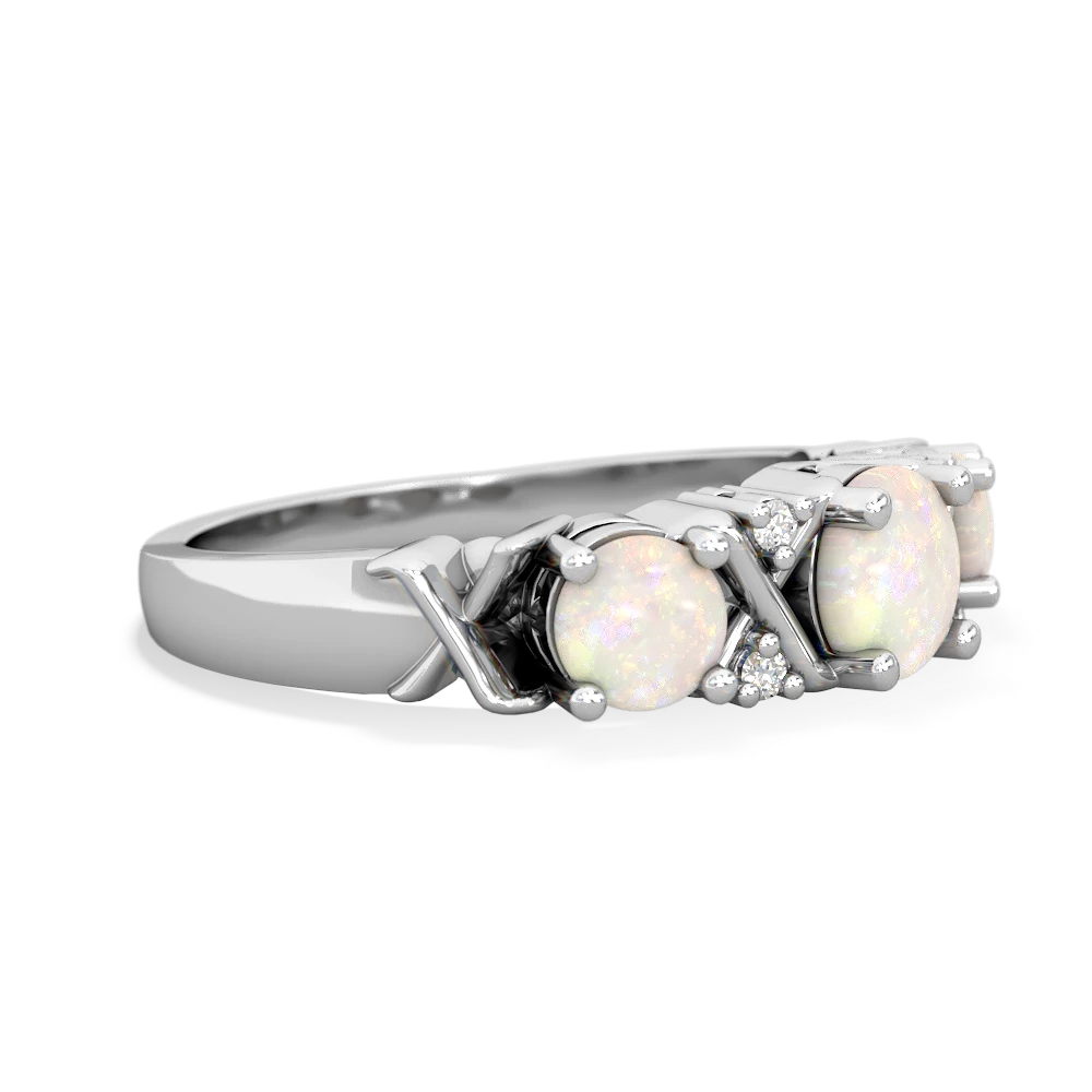 Opal Hugs And Kisses 14K White Gold ring R5016