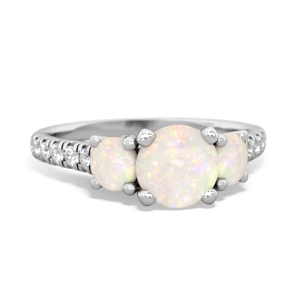 Opal Pave Trellis 14K White Gold ring R5500