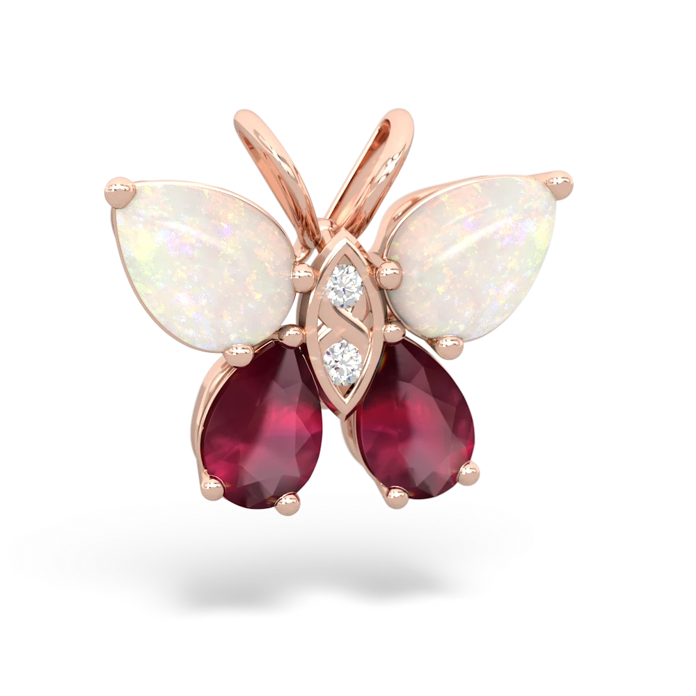 Opal Butterfly 14K Rose Gold pendant P2215