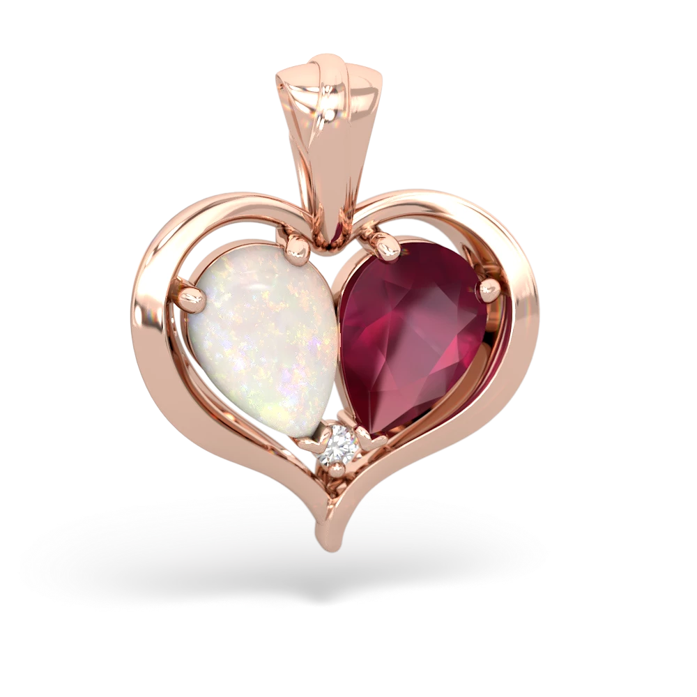 Opal Two Become One 14K Rose Gold pendant P5330