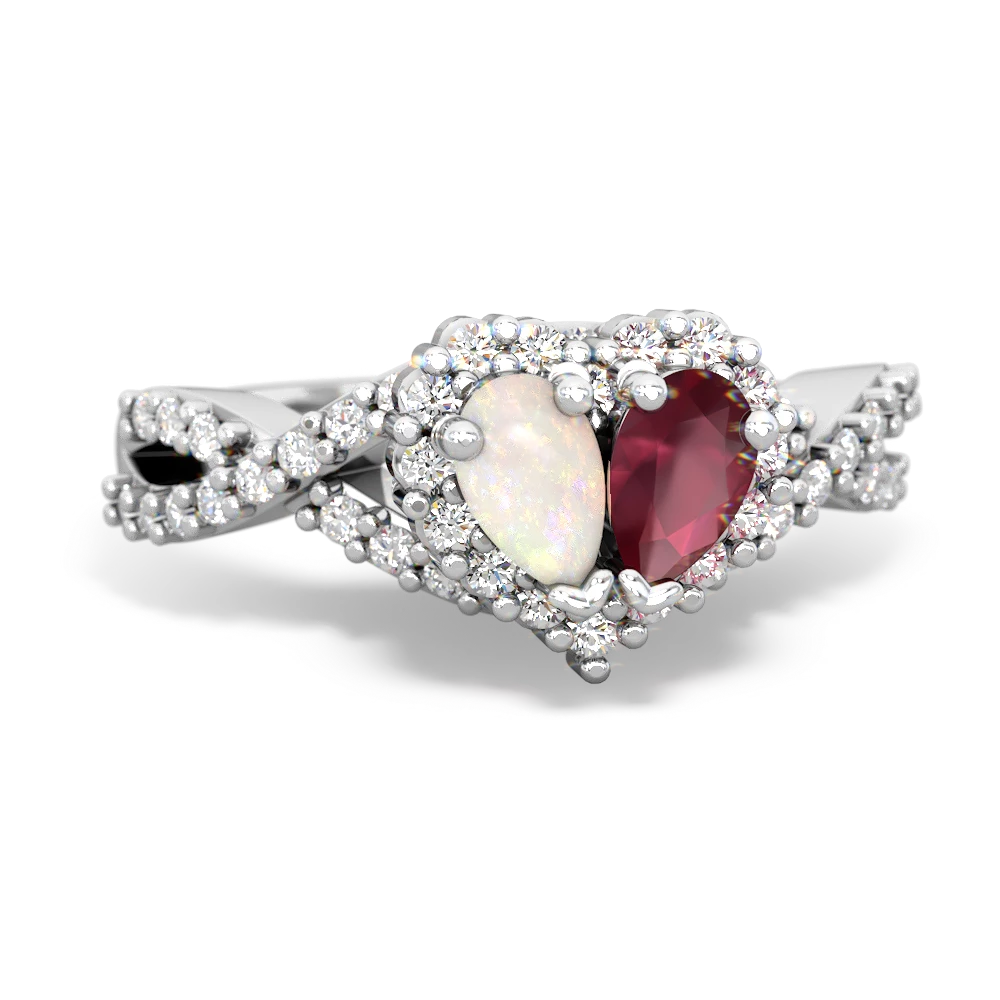 Opal ruby store diamond ring