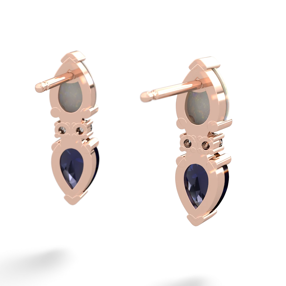 Opal Bowtie Drop 14K Rose Gold earrings E0865