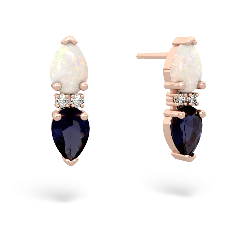 Opal Bowtie Drop 14K Rose Gold earrings E0865