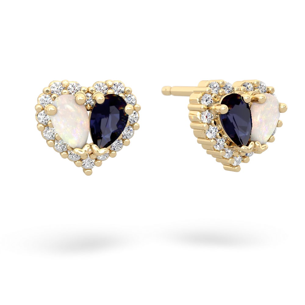 Opal Halo 14K Yellow Gold earrings E7008