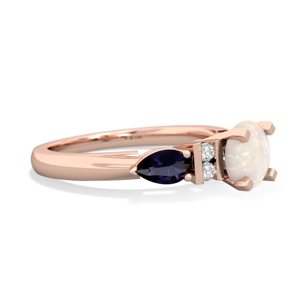 Opal 6Mm Round Eternal Embrace Engagement 14K Rose Gold ring R2005