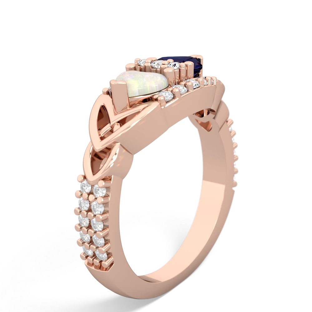 Opal Sparkling Celtic Knot 14K Rose Gold ring R2645