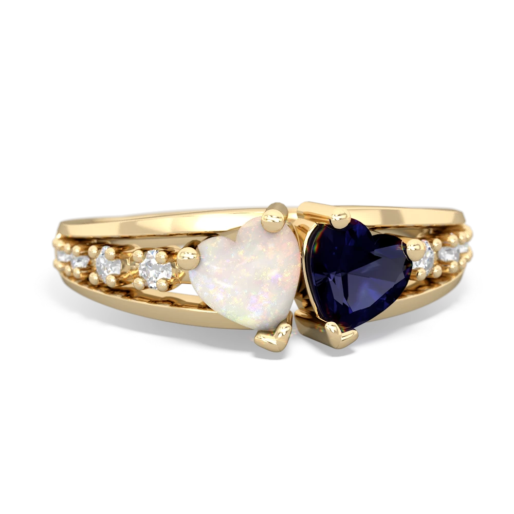 Opal Heart To Heart 14K Yellow Gold ring R3342