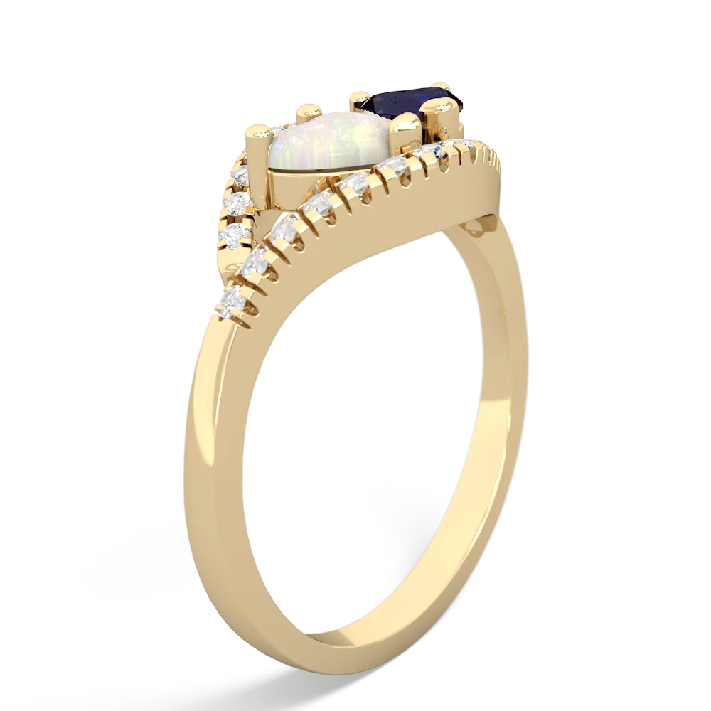 Opal Mother And Child 14K Yellow Gold ring R3010