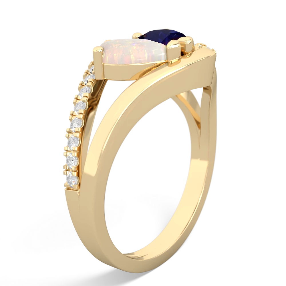 Opal Nestled Heart Keepsake 14K Yellow Gold ring R5650