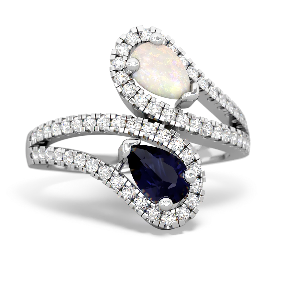 Opal Diamond Dazzler 14K White Gold ring R3000