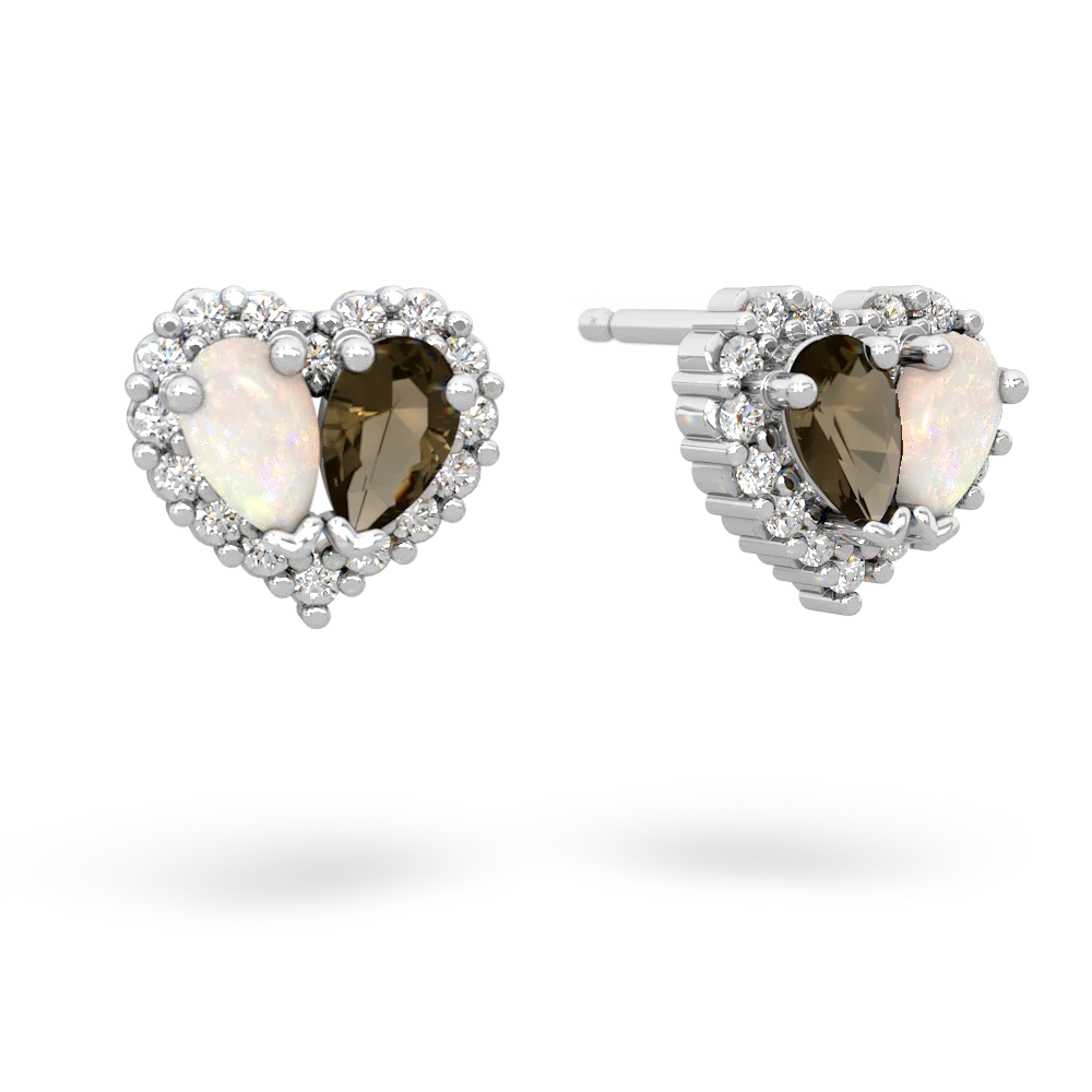 Opal Halo 14K White Gold earrings E7008