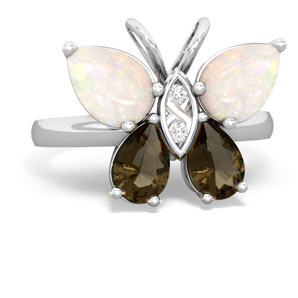 Opal Butterfly 14K White Gold ring R2215