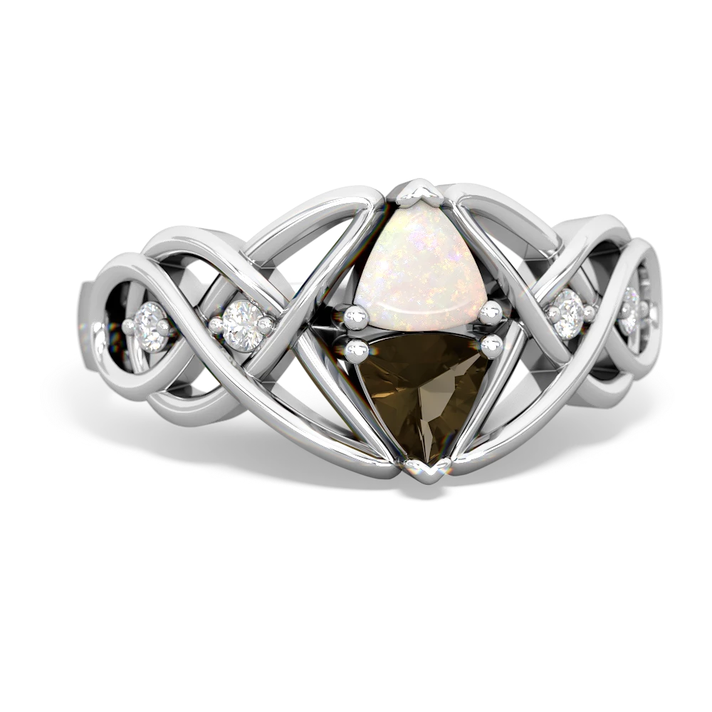 Opal Keepsake Celtic Knot 14K White Gold ring R5300