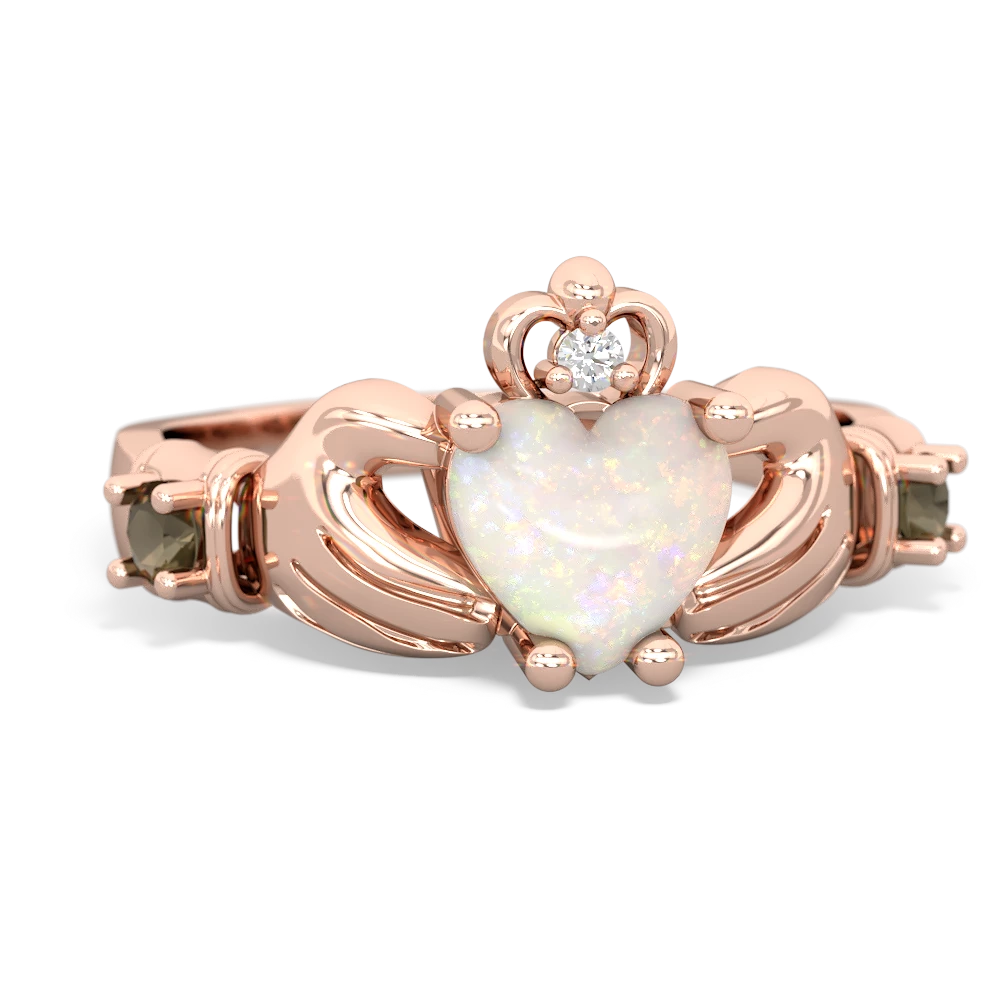 Opal Claddagh Keepsake 14K Rose Gold ring R5245