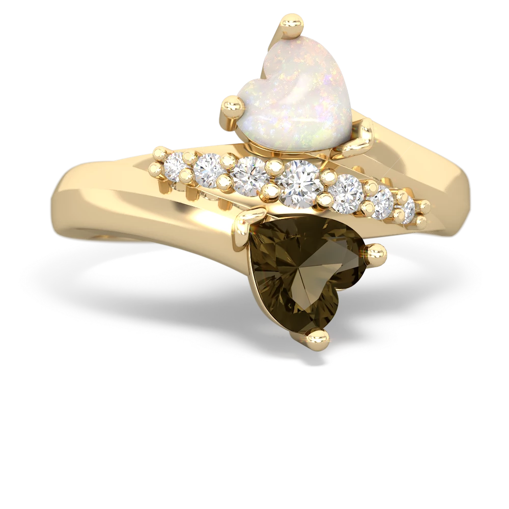 Opal Heart To Heart 14K Yellow Gold ring R2064