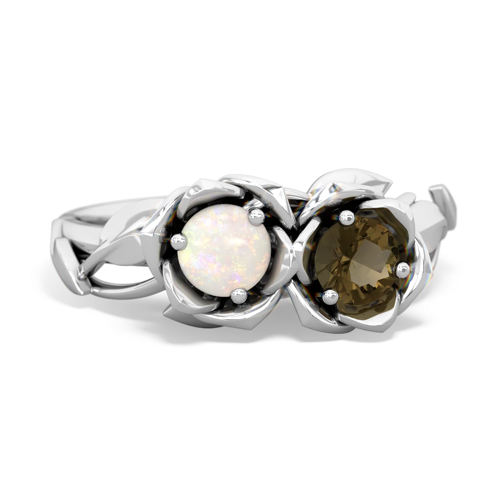 Opal Rose Garden 14K White Gold ring R5510