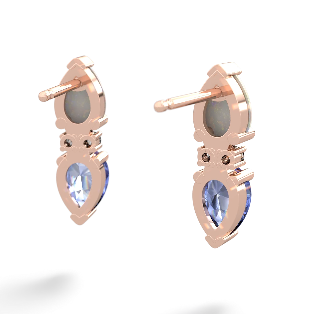 Opal Bowtie Drop 14K Rose Gold earrings E0865