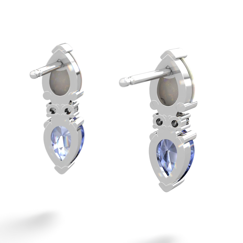 Opal Bowtie Drop 14K White Gold earrings E0865