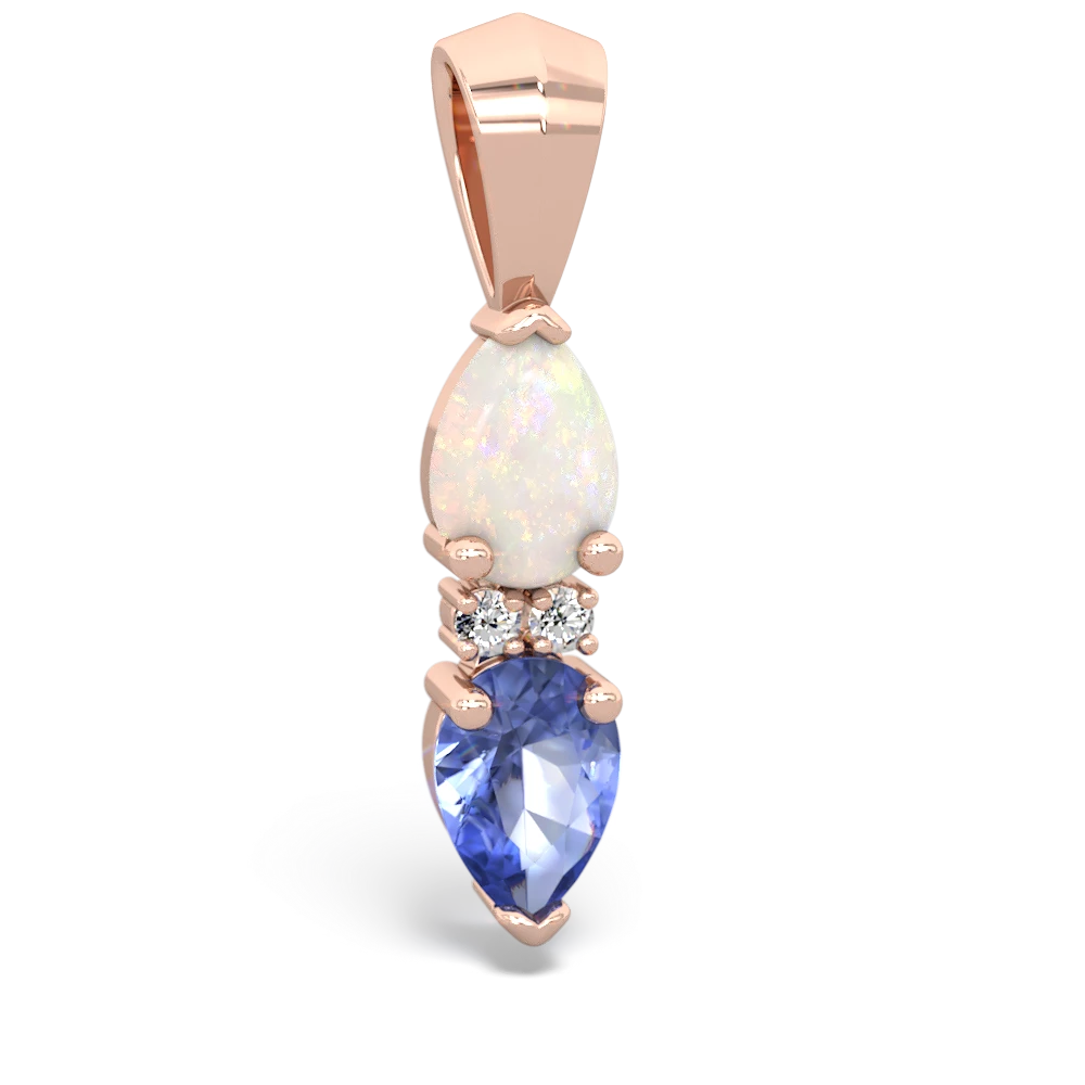 Opal Bowtie Drop 14K Rose Gold pendant P0865