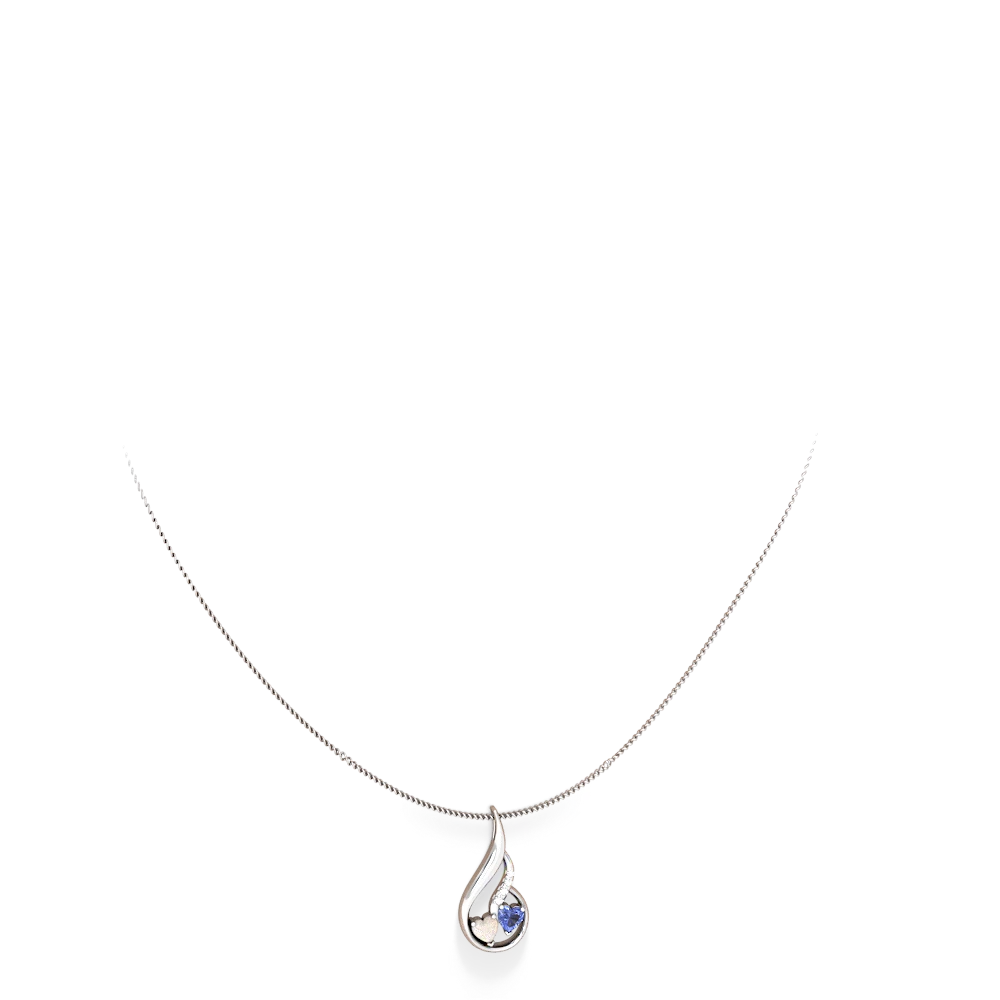 Opal Keepsake Curves 14K White Gold pendant P5450