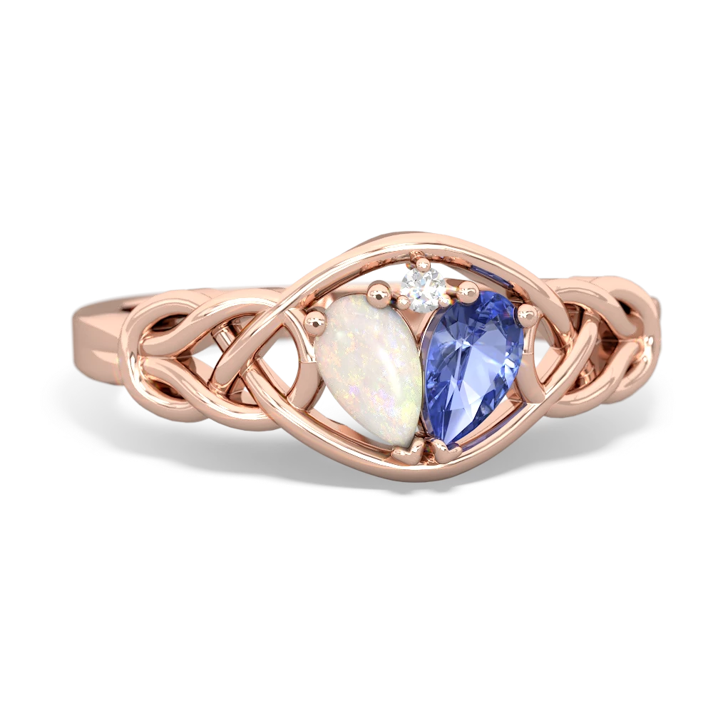 Opal Celtic Love Knot 14K Rose Gold ring R5420