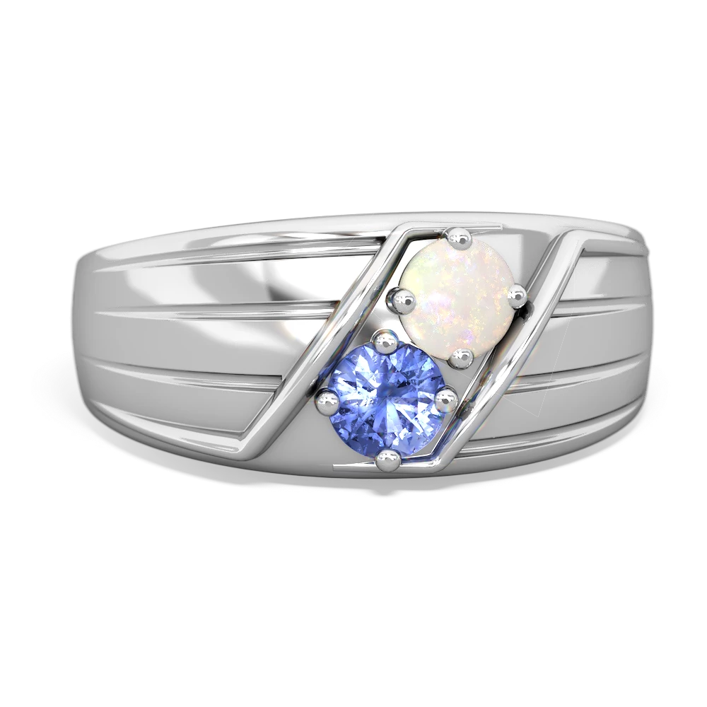 Opal Men's Streamline 14K White Gold ring R0460