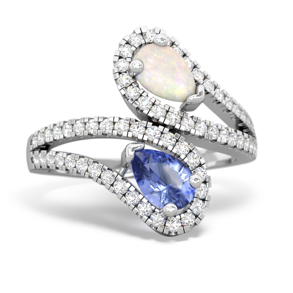 Opal Diamond Dazzler 14K White Gold ring R3000