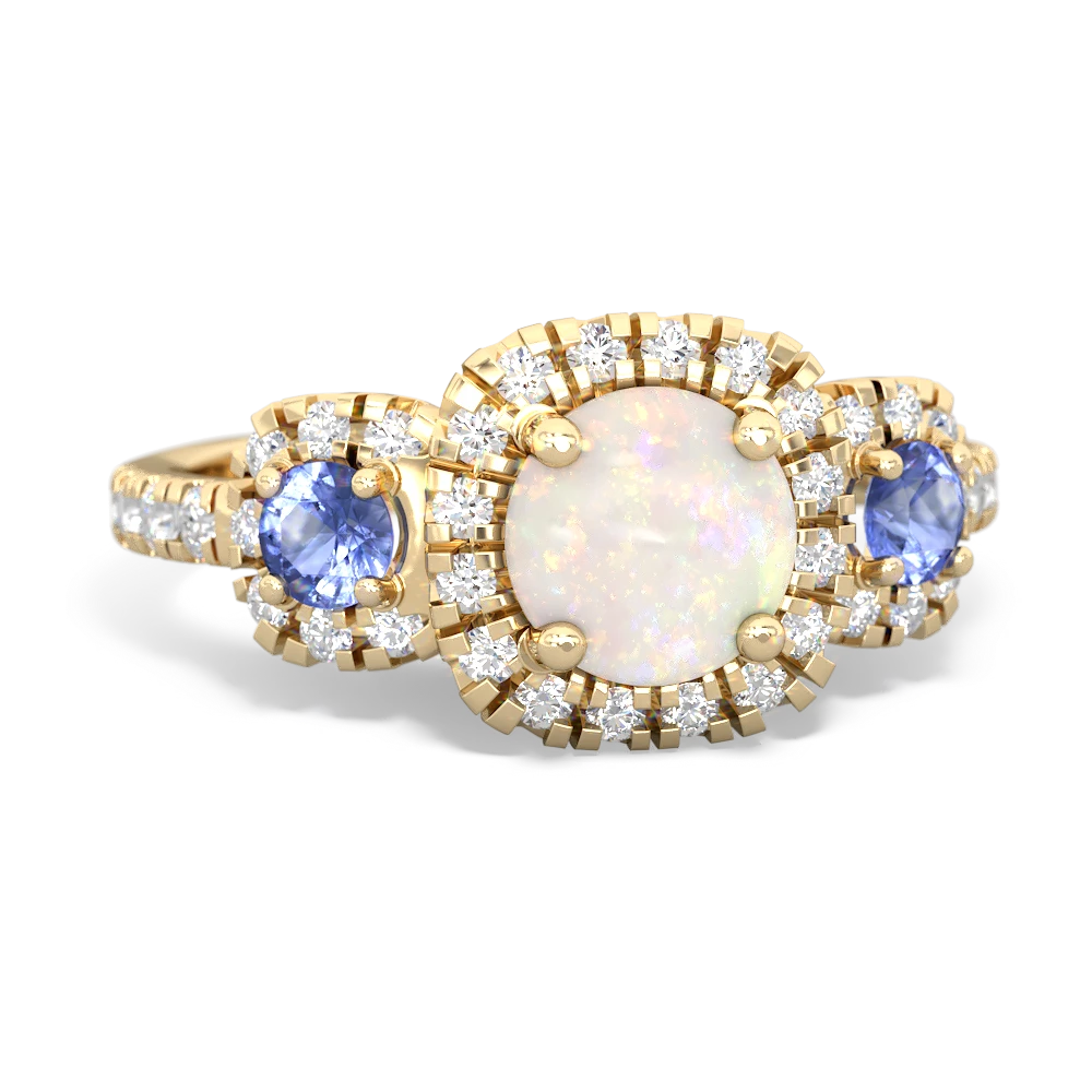 Opal Regal Halo 14K Yellow Gold ring R5350