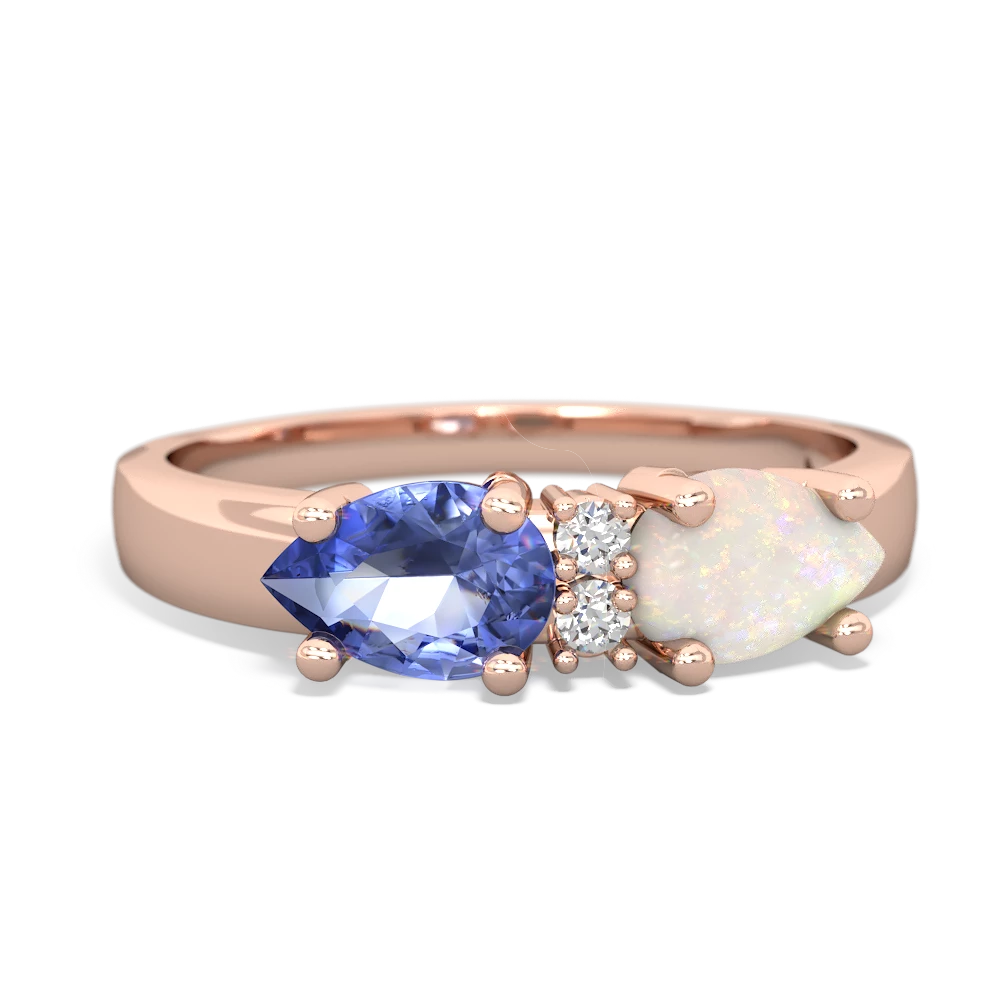 Opal Pear Bowtie 14K Rose Gold ring R0865