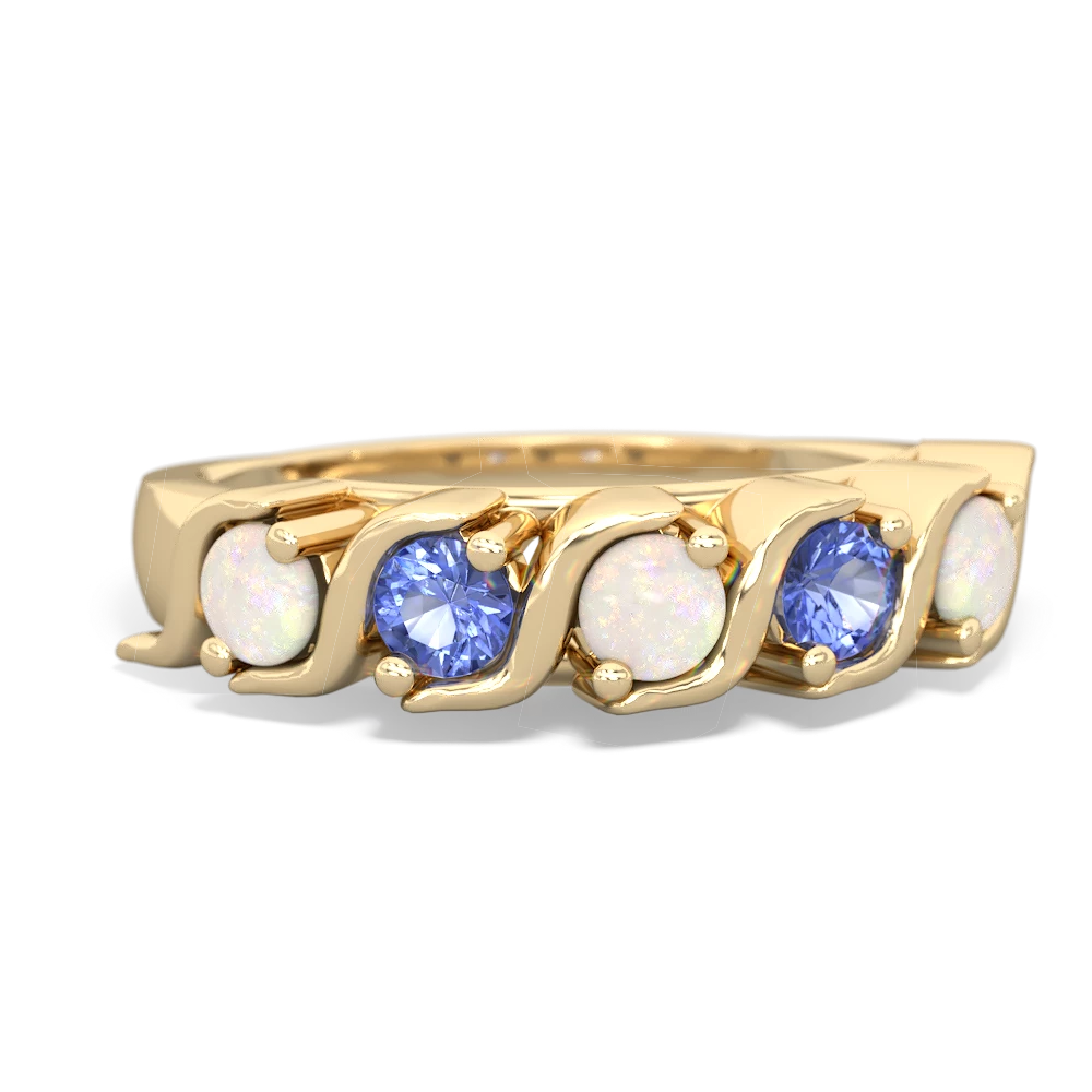 Opal Anniversary Band 14K Yellow Gold ring R2089