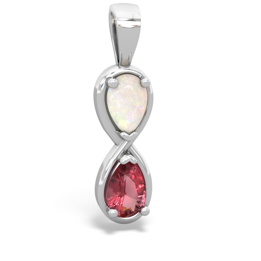 Opal Infinity 14K White Gold pendant P5050