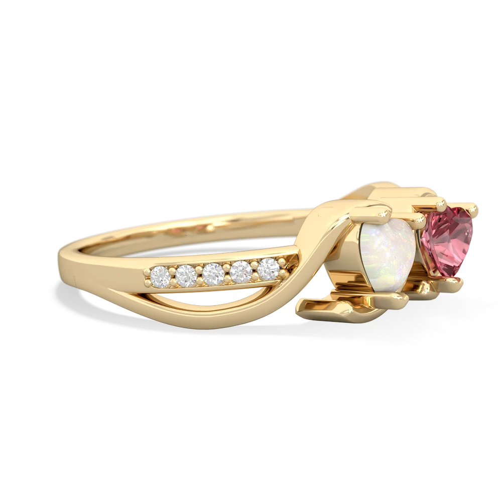 Opal Side By Side 14K Yellow Gold ring R3090