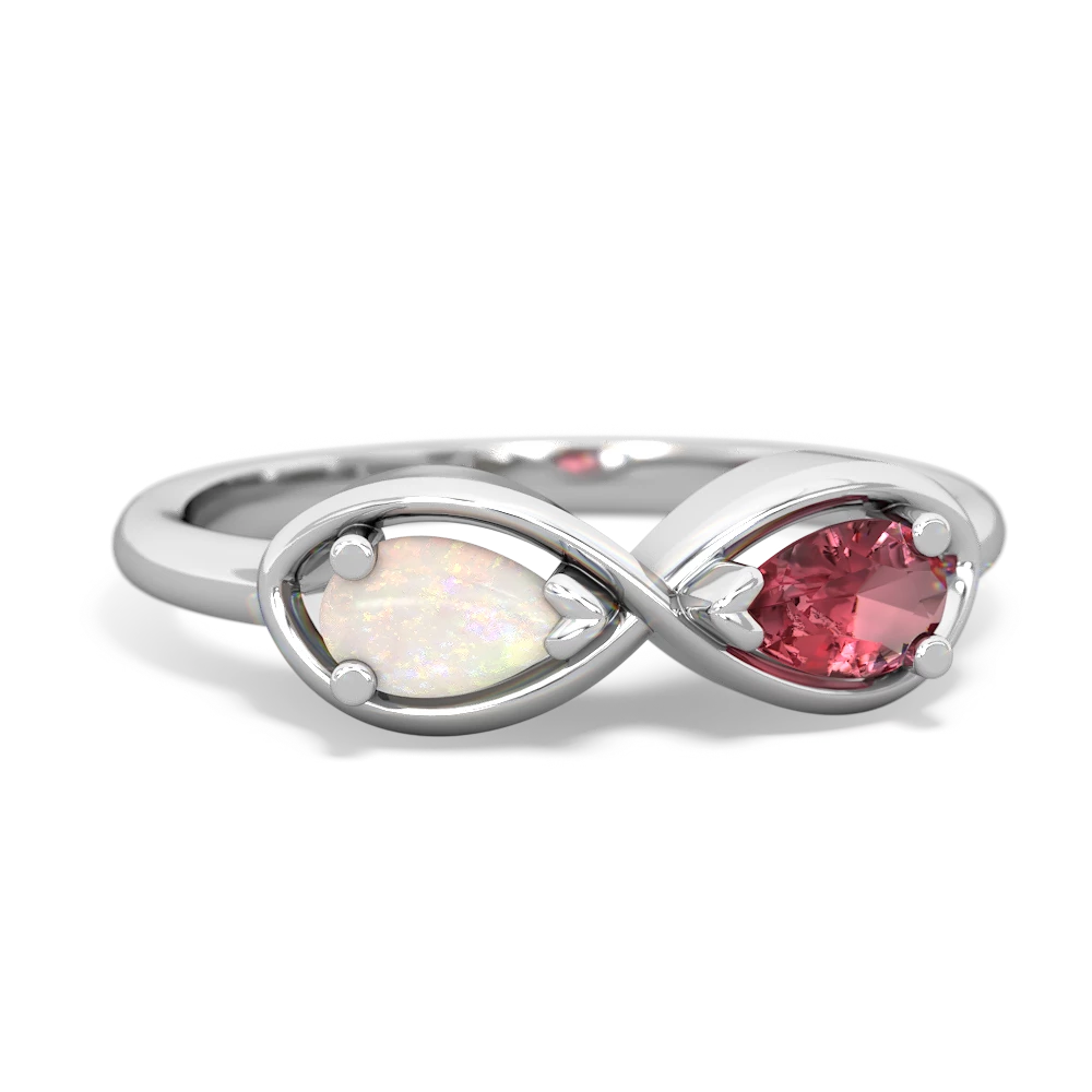 Opal Infinity 14K White Gold ring R5050