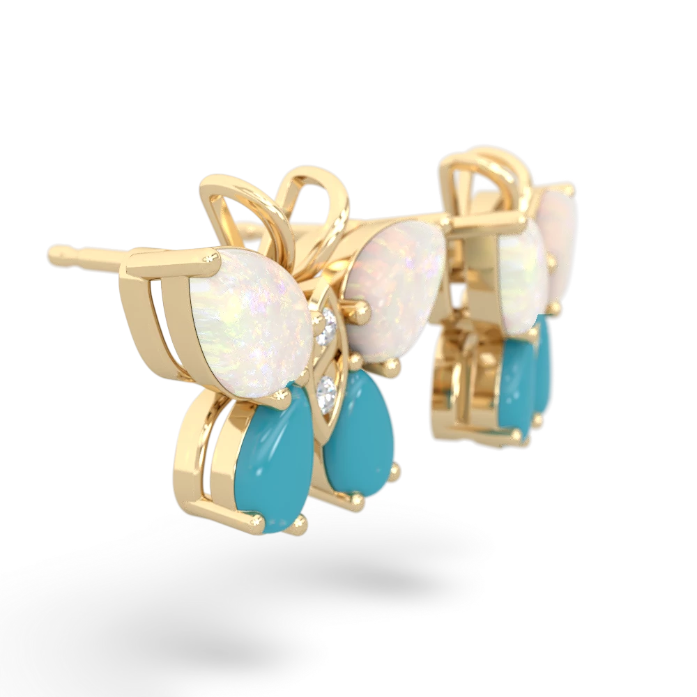 Opal Butterfly 14K Yellow Gold earrings E2215