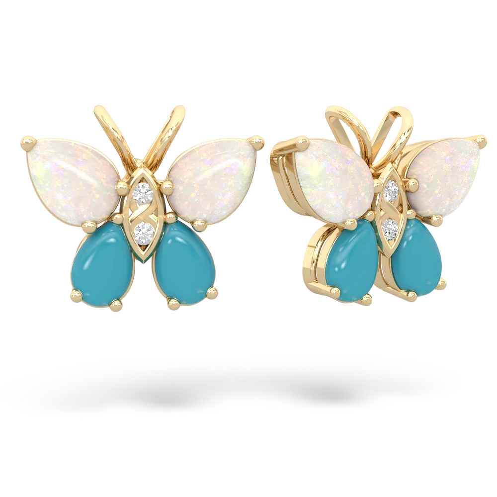 Opal Butterfly 14K Yellow Gold earrings E2215