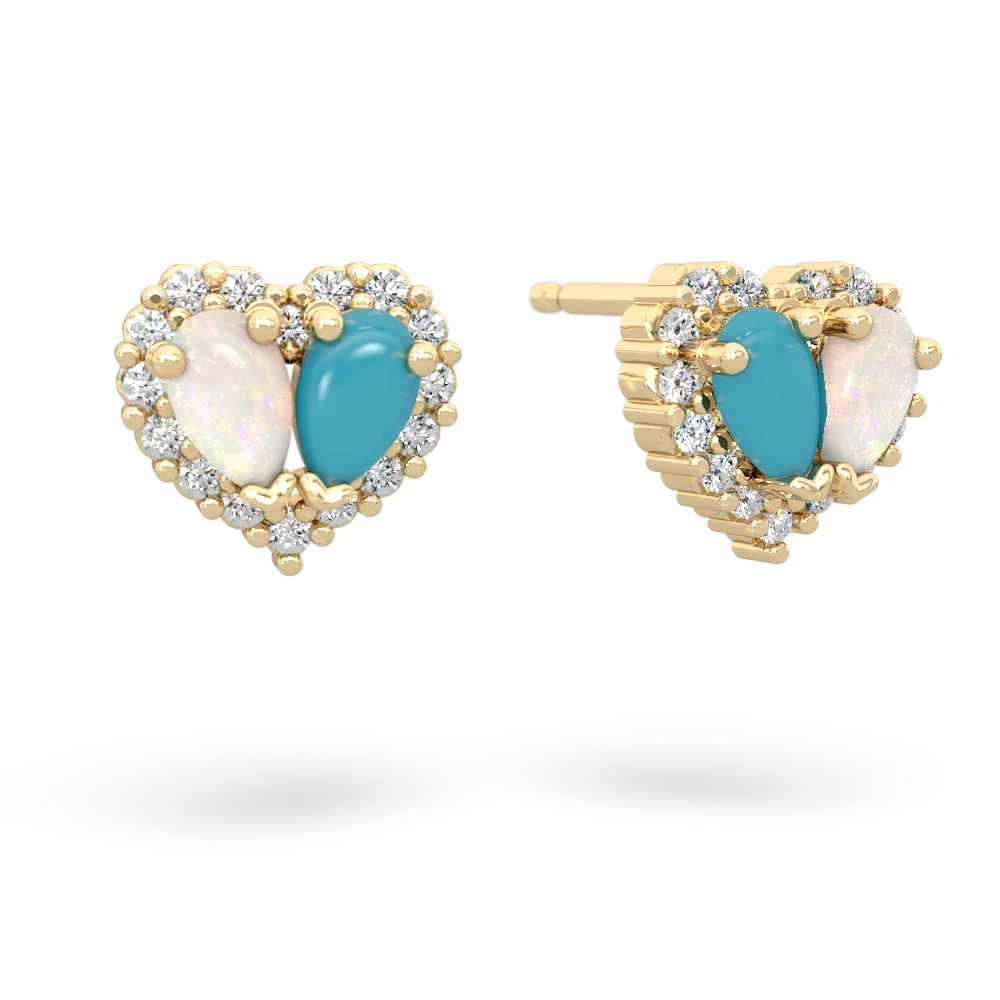 Opal Halo 14K Yellow Gold earrings E7008