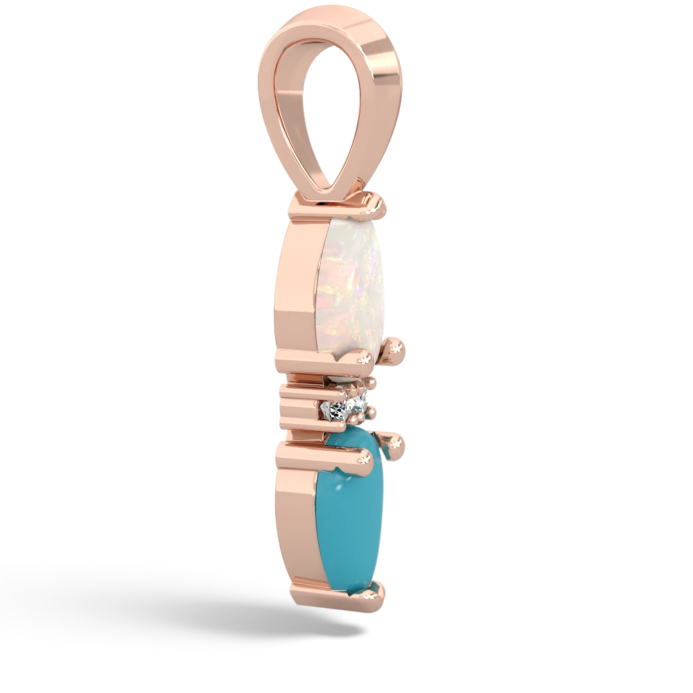 Opal Bowtie Drop 14K Rose Gold pendant P0865