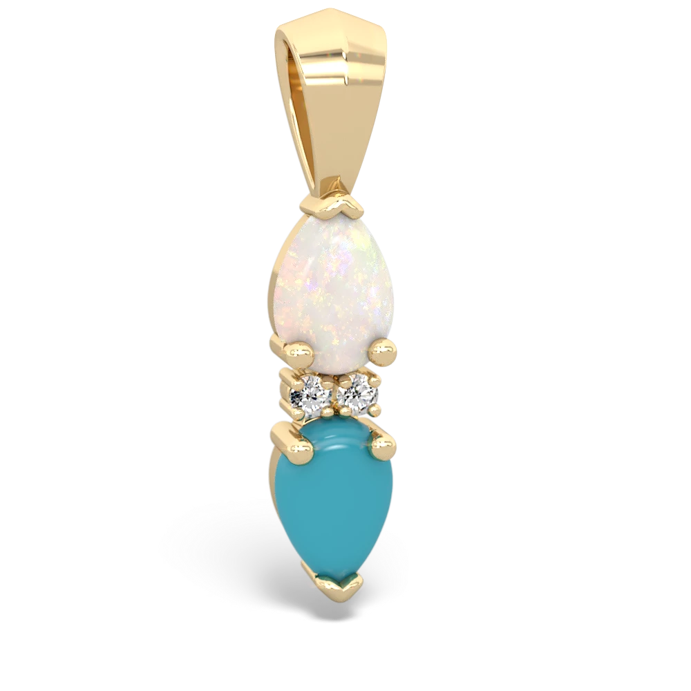 Opal Bowtie Drop 14K Yellow Gold pendant P0865