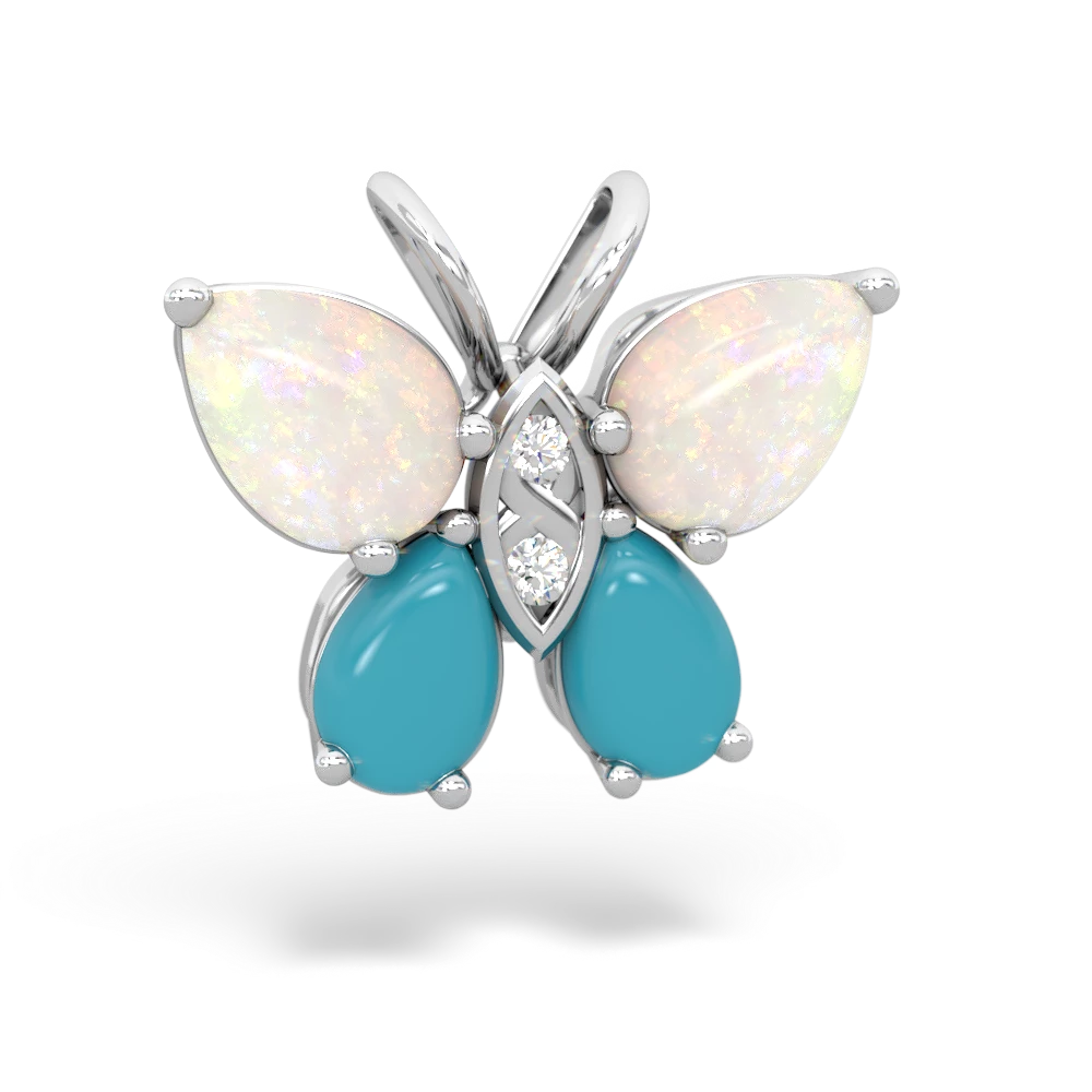 Opal Butterfly 14K White Gold pendant P2215