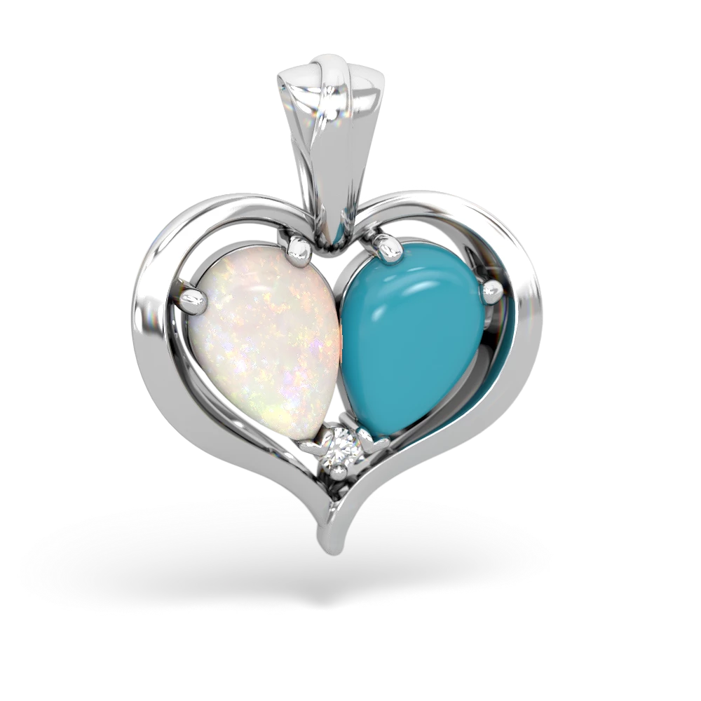 Opal Two Become One 14K White Gold pendant P5330