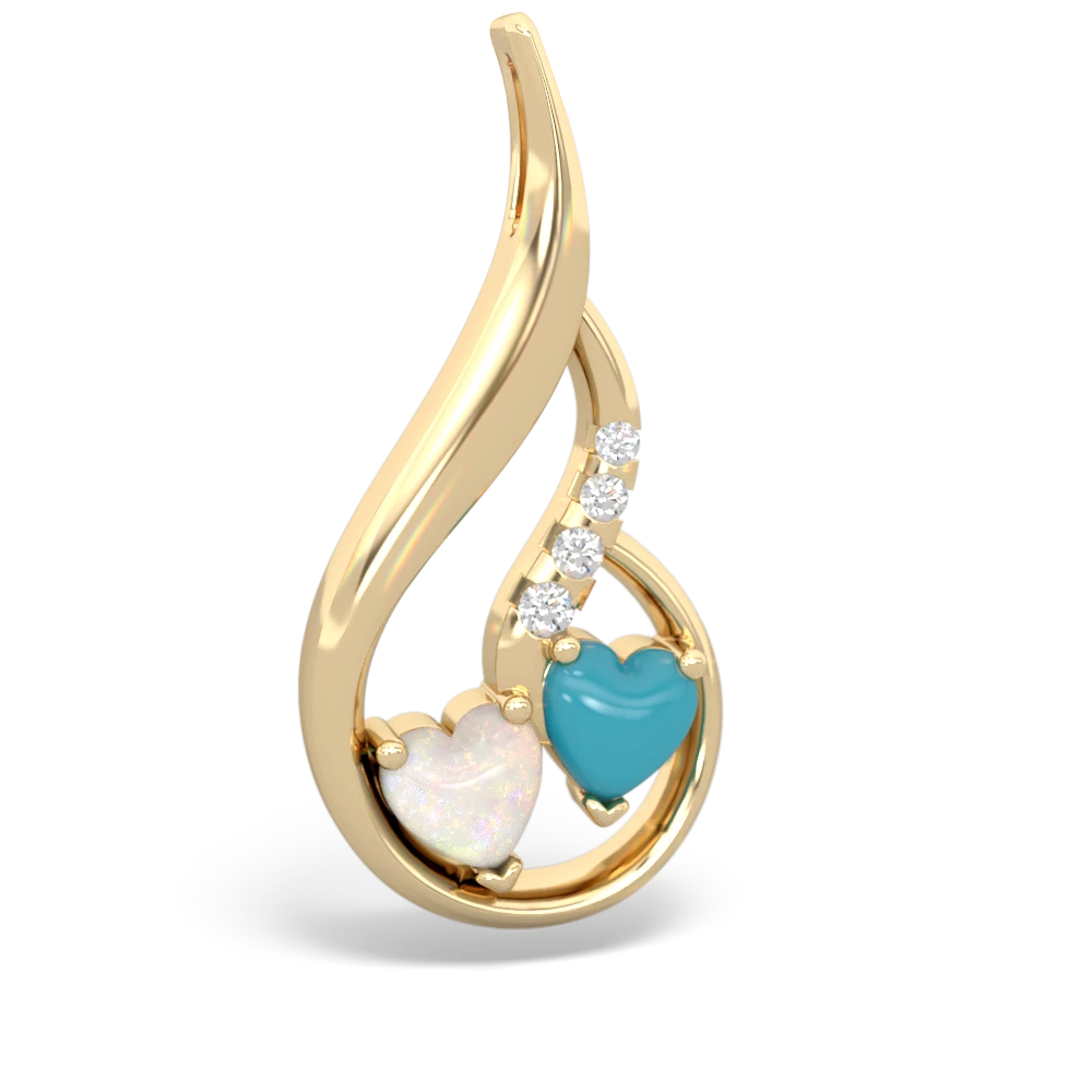 Opal Keepsake Curves 14K Yellow Gold pendant P5450