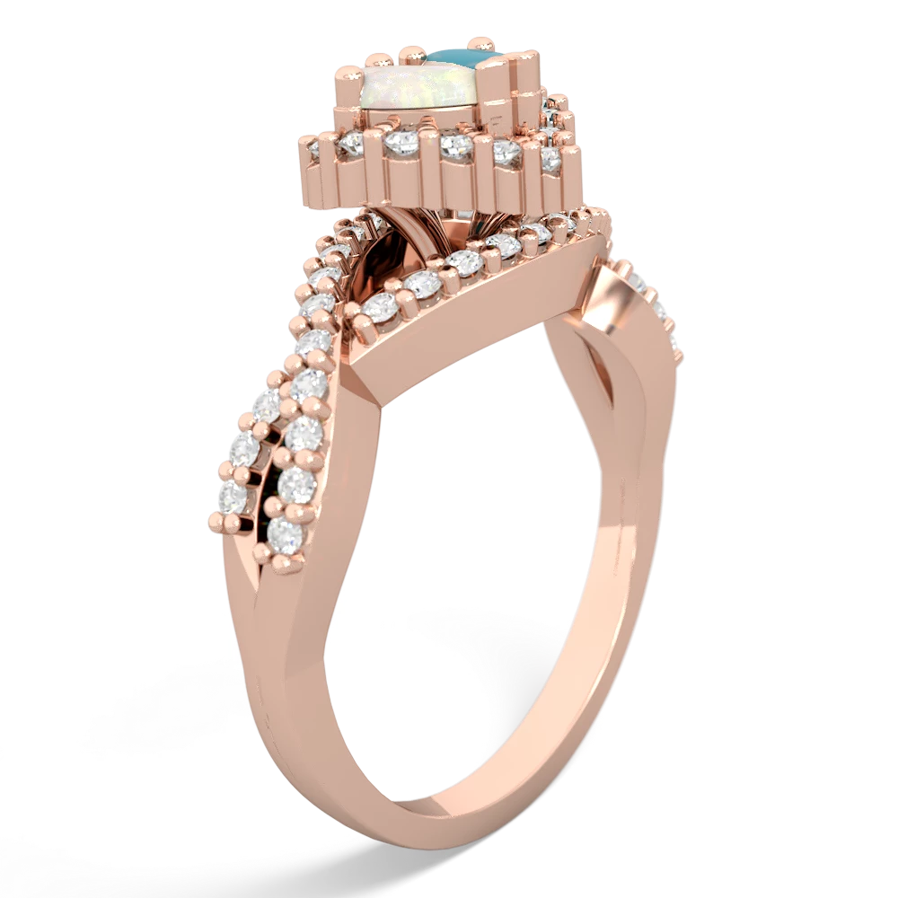 Opal Diamond Twist 'One Heart' 14K Rose Gold ring R2640HRT